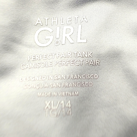 Athleta Girl Perfect Pair Tank   Shoreline Shibori Enchanted Blue Size XL/14 - Picture 9 of 12